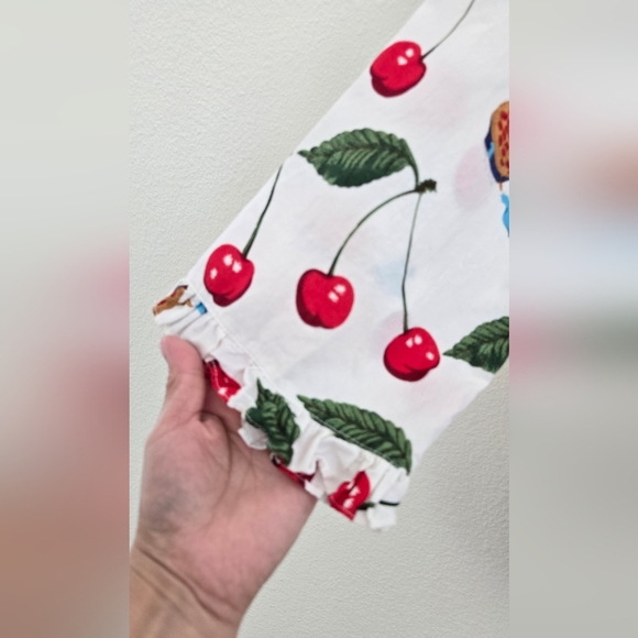 Nick & Nora Cherry Pie Blue Birds Pajama Top size Small - Picture 5 of 10